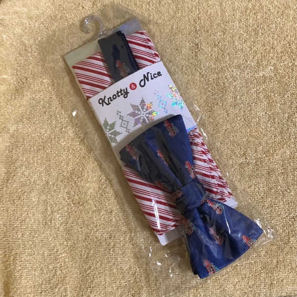 🆕 KNOTTY & NICE - BOW TIE & POCKET SQUARE SET 🆕 - Picture 6 of 8